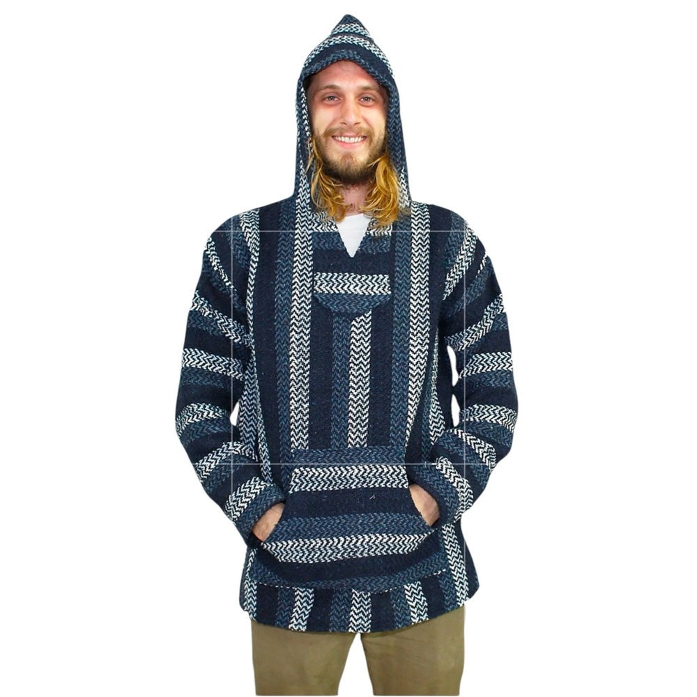 Baja Joe Pullover Hoodie Navy Stripes